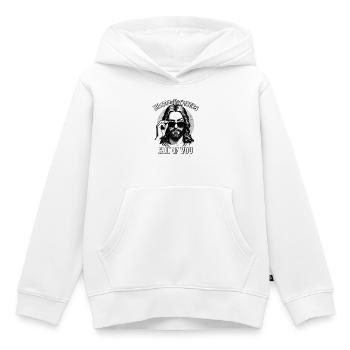 Jésus, Drôle Jésus-Christ, Catholique, Chrétien - Sweat Premium à capuche enfant bio - blanc - Devant - AI Model Kid Female (0cm)