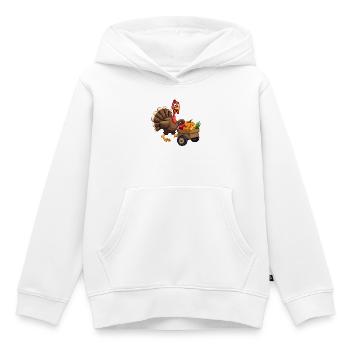 Thanksgiving Drôle Dinde de Thanksgiving - Sweat Premium à capuche enfant bio - blanc - Devant - AI Model Kid Female (0cm)