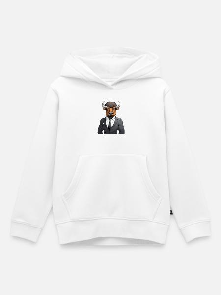 Anzugbulle im Business-Look - Kinder Premium Organic Hoodie - Weiß