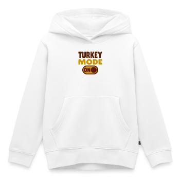 Mode dinde activé - Sweat Premium à capuche enfant bio - blanc - Devant - AI Model Kid Female (0cm)