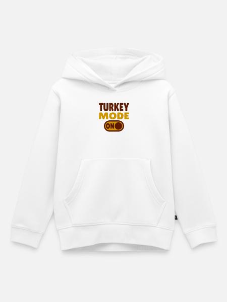 Turkey Mode ON - Kinder Premium Organic Hoodie - Weiß