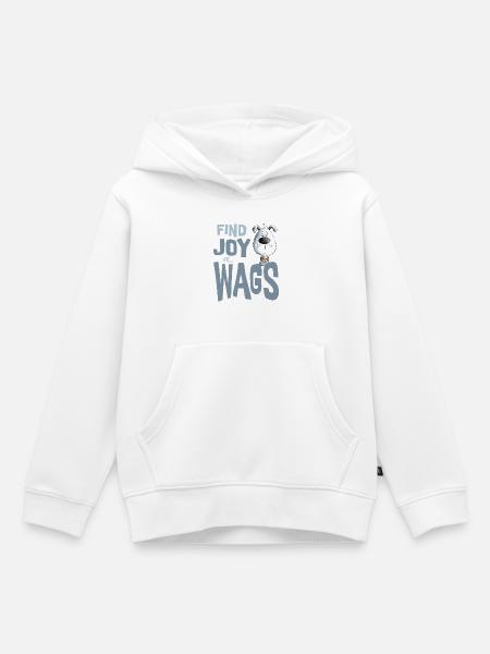 Find Joy It Wags Hund - Kinder Premium Organic Hoodie - Weiß