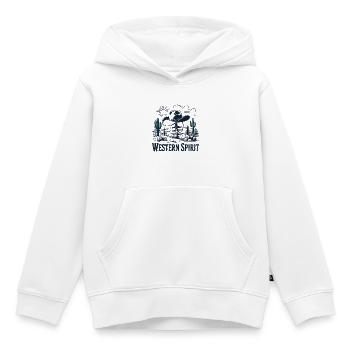Western Vintage Cowboy - Sweat Premium à capuche enfant bio - blanc - Devant - AI Model Kid Female (0cm)
