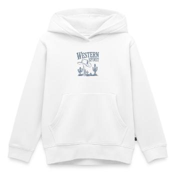 Western Spirit – Vintage Cowboy - Kinder Premium Organic Hoodie - Weiß - Vorne - AI Model Kid Female (0cm)