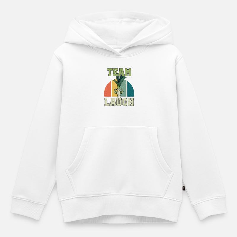 Halérophile TEAM LAUCH Drôle - Sweat Premium à capuche enfant bio - blanc