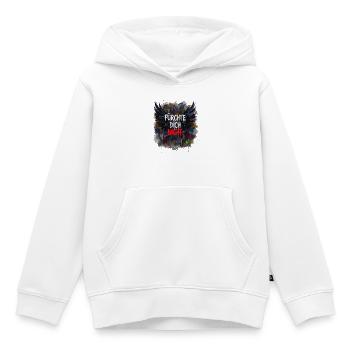 FEAR NOT Grunge Wings Splatter Art - Sweat Premium à capuche enfant bio - blanc - Devant - AI Model Kid Female (0cm)