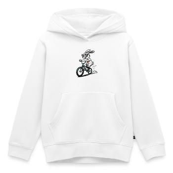 Hase auf BMX mit Sonnenbrille - Kinder Premium Organic Hoodie - Weiß - Vorne - AI Model Kid Female (0cm)