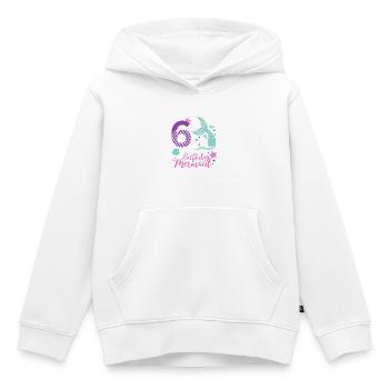 Birthday Mermaid – 6 Years of Design - Kids Premium Organic Hoodie - white - Front - AI Model Kid Female (0cm)