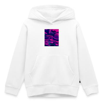 Holographic Flow - Édition Bleu Foncé Violet - Sweat Premium à capuche enfant bio - blanc - Devant - AI Model Kid Female (0cm)