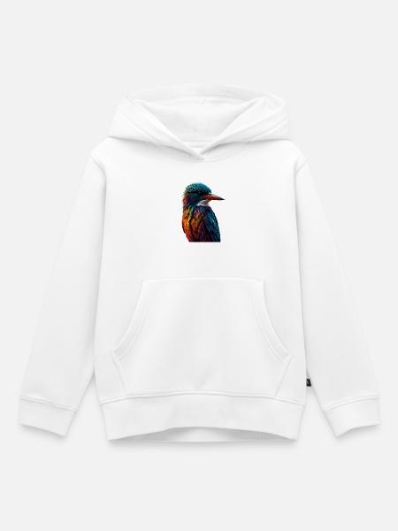 Bunter Eisvogel Farbenspiel - Kinder Premium Organic Hoodie - Weiß