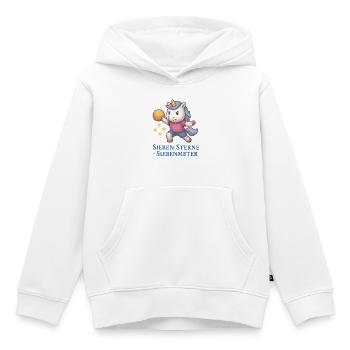 Handball Unicorn Sept étoiles Sept mètres - Sweat Premium à capuche enfant bio - blanc - Devant - AI Model Kid Female (0cm)