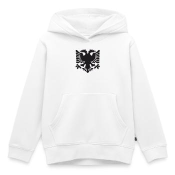 Doppeladler Silhouette Albanien - Kinder Premium Organic Hoodie - Weiß - Vorne - AI Model Kid Female (0cm)