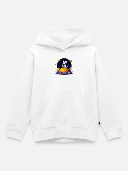 Raummaus mit Bubble Tea - Kinder Premium Organic Hoodie - Weiß