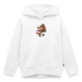 Fuchs mit Weihnachtsgeschenken - Kinder Premium Organic Hoodie - Weiß - Vorne - AI Model Kid Female (0cm)