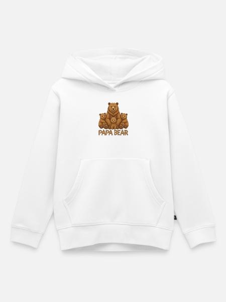 Papa Bear - Kinder Premium Organic Hoodie - Weiß