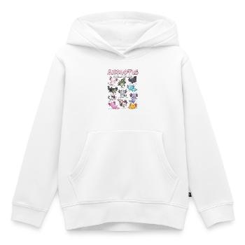 Axolotls der Welt Kawaii Bildungsgrafik - Kinder Premium Organic Hoodie - Weiß - Vorne - AI Model Kid Female (0cm)