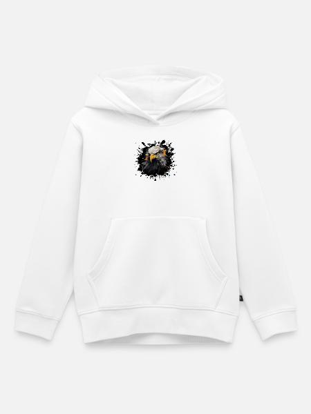 Adlerkopf Farb Splash - Kinder Premium Organic Hoodie - Weiß