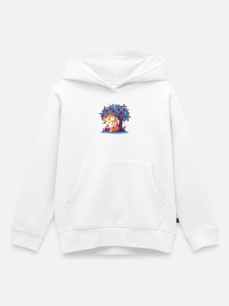 Kirschenbaum-Fuchs bei Laterne - Kinder Premium Organic Hoodie - Weiß