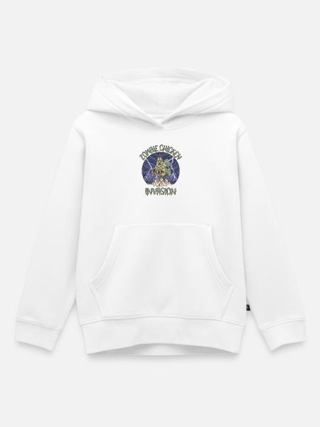 Zombie Chicken Invasion - Kinder Premium Organic Hoodie - Weiß