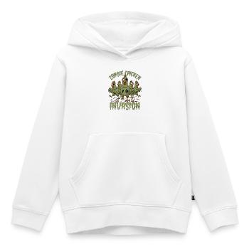 Invasion du poulet zombie - Sweat Premium à capuche enfant bio - blanc - Devant - AI Model Kid Female (0cm)
