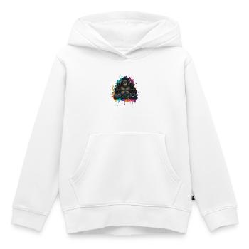 Gorilla DJ am Mischpult - Kinder Premium Organic Hoodie - Weiß - Vorne - AI Model Kid Female (0cm)