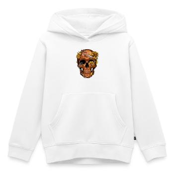 Goldener Stacheldraht-Blumenschädel - Kinder Premium Organic Hoodie - Weiß - Vorne - AI Model Kid Female (0cm)