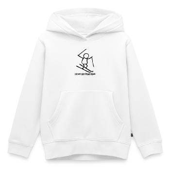 Die mit dem Pflug fährt, Ski fahren, Ski Anfänger - Kinder Premium Organic Hoodie - Weiß - Vorne - AI Model Kid Female (0cm)