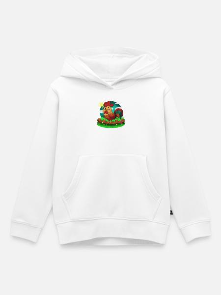 Bauernhof Hahn im Sonnenschein - Kinder Premium Organic Hoodie - Weiß