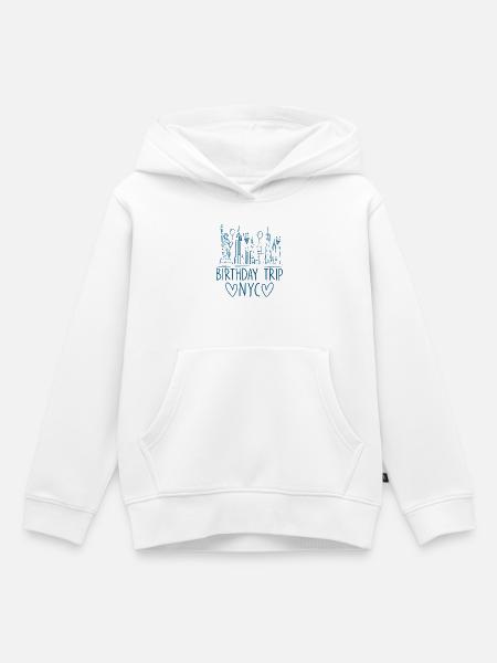 NYC Birthday Trip - Kinder Premium Organic Hoodie - Weiß