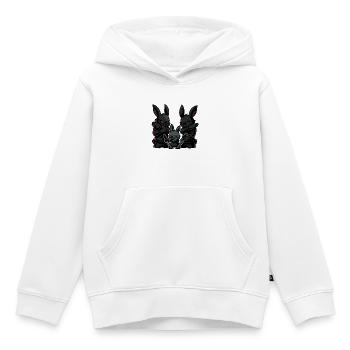 Ninja Dabbing, Lapin avec des katanas - Sweat Premium à capuche enfant bio - blanc - Devant - AI Model Kid Female (0cm)