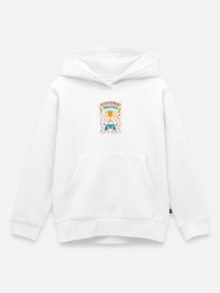 Gamer Achievement, Zocker Trophäe Geschenk - Kinder Premium Organic Hoodie - Weiß