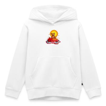 Teddy on sunny cake cartoon - Kids Premium Organic Hoodie - white - Front - AI Model Kid Female (0cm)