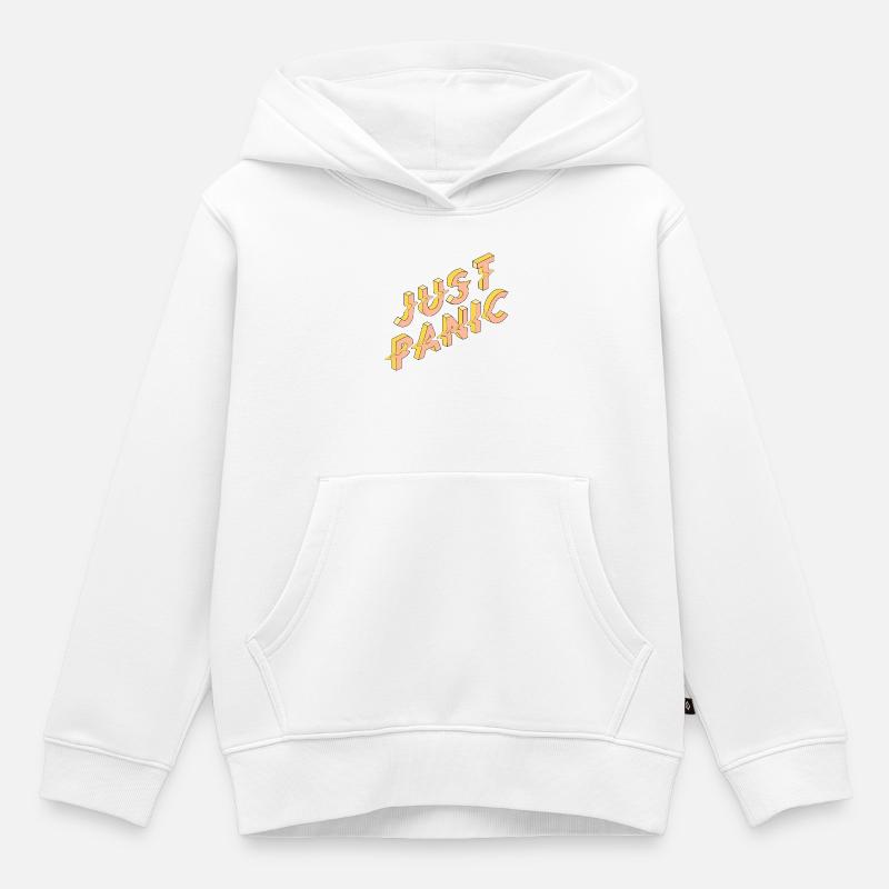 Just Basic 3D Retro Typo - Kinder Premium Organic Hoodie - Weiß