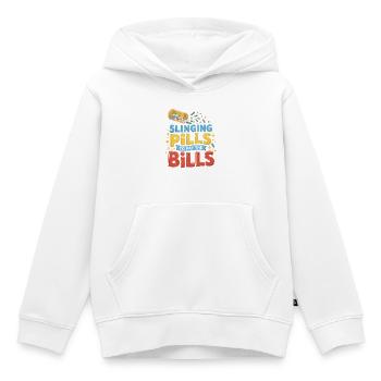 Des pilules contre les factures - Sweat Premium à capuche enfant bio - blanc - Devant - AI Model Kid Female (0cm)