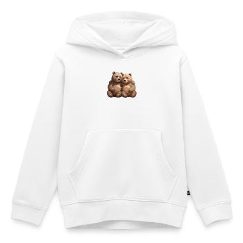 Zwei Kuschelbären Umarmung - Kinder Premium Organic Hoodie - Weiß - Vorne - AI Model Kid Female (0cm)