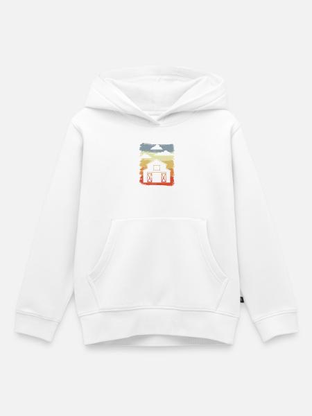 Retro Scheune - Kinder Premium Organic Hoodie - Weiß