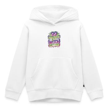 Problèmes de sorcellerie 99 mais sorcellerie lanceur de sorts - Sweat Premium à capuche enfant bio - blanc - Devant - AI Model Kid Female (0cm)