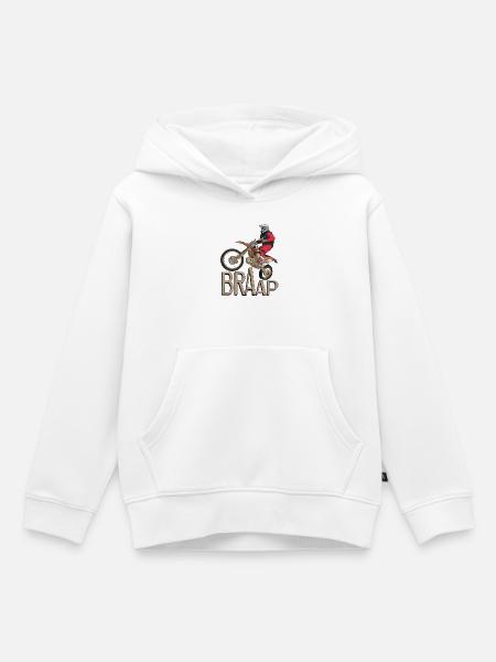 Dirt Biking Braap - Kinder Premium Organic Hoodie - Weiß