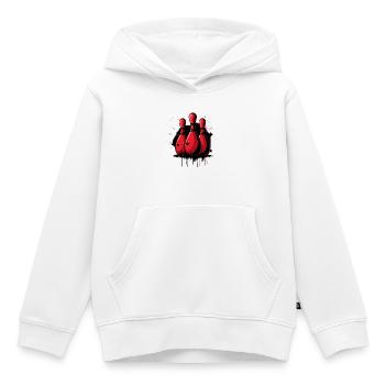 Bowling Pins - Kids Premium Organic Hoodie - white - Front - AI Model Kid Female (0cm)