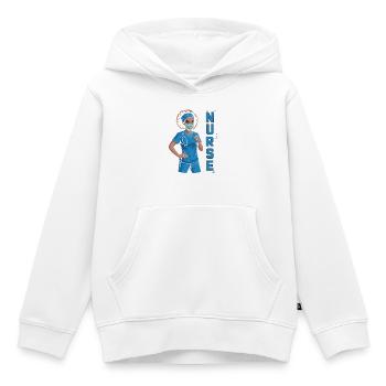 Blaue Pflegerin Power - Kinder Premium Organic Hoodie - Weiß - Vorne - AI Model Kid Female (0cm)