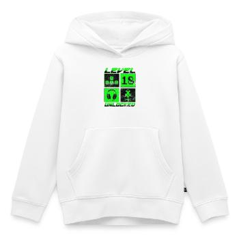 level 18 unlocked - Kinder Premium Organic Hoodie - Weiß - Vorne - AI Model Kid Female (0cm)