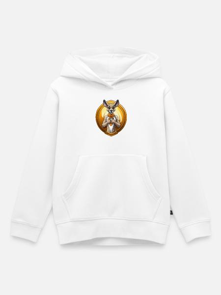 Herz-Hund im Medaillon - Kinder Premium Organic Hoodie - Weiß