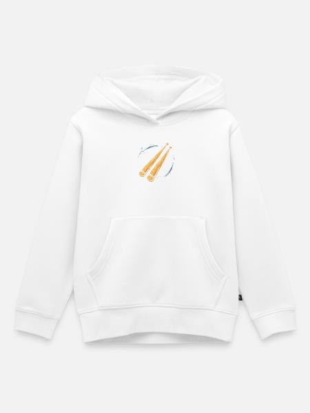 Schlagzeugstöcke Grafik - Kinder Premium Organic Hoodie - Weiß