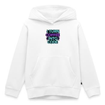 Ich verwandle Kaffee in Code - Kinder Premium Organic Hoodie - Weiß - Vorne - AI Model Kid Female (0cm)