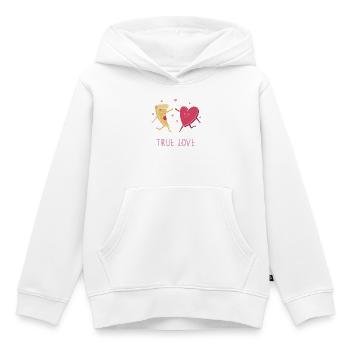 Wahre Pizza-Liebe - Kinder Premium Organic Hoodie - Weiß - Vorne - AI Model Kid Female (0cm)