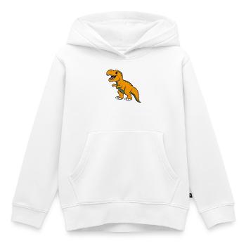 Dino - Kids Premium Organic Hoodie - white - Front - AI Model Kid Female (0cm)