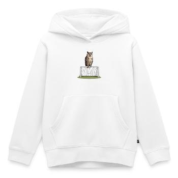 Eule auf Torrahmen – Nachtspiel - Kinder Premium Organic Hoodie - Weiß - Vorne - AI Model Kid Female (0cm)