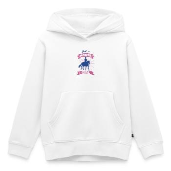 Cavalier - Sweat Premium à capuche enfant bio - blanc - Devant - AI Model Kid Female (0cm)
