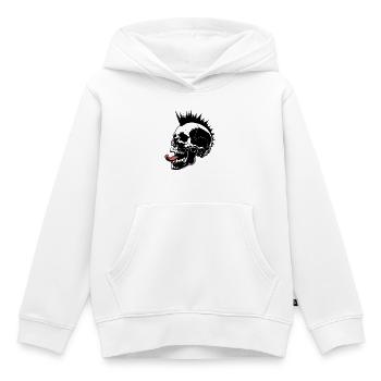 Skull Mohawk Punk Rocker Totenkopf - Sweat Premium à capuche enfant bio - blanc - Devant - AI Model Kid Female (0cm)