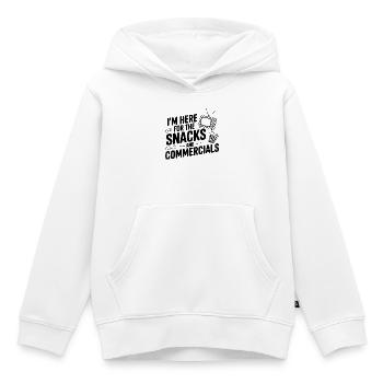 Je suis là pour les snacks et les publicités - Sweat Premium à capuche enfant bio - blanc - Devant - AI Model Kid Female (0cm)